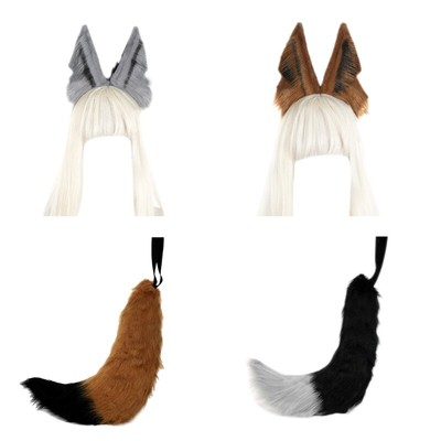 Girls Handmade Furry Wolf Ear Tail Furry Party Costume Wolf Cosplay