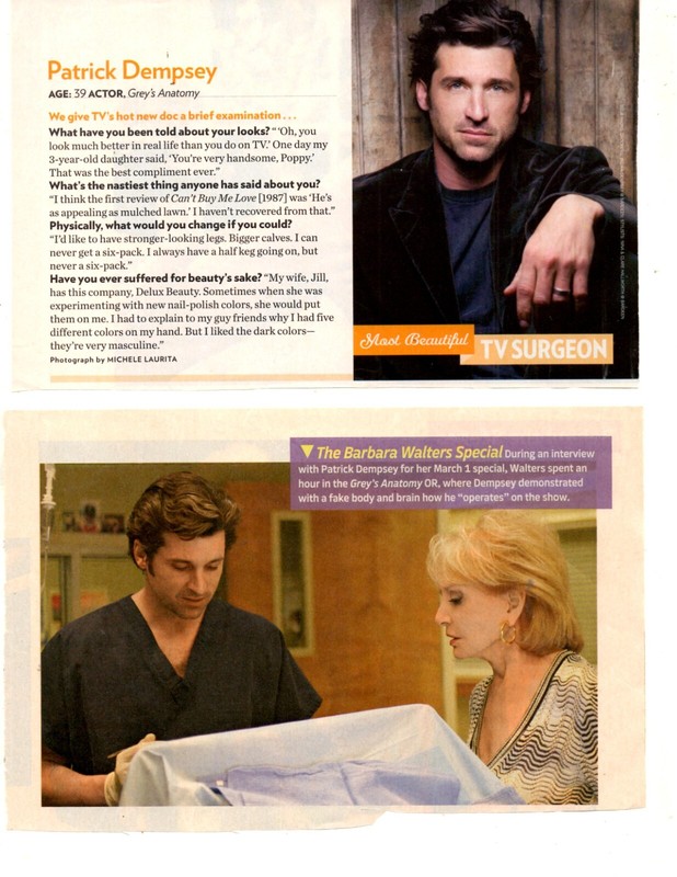 actor Patrick Dempsey career- 1/2 pound clippings lot-80 separate pages!