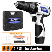 Mini Cordless Drill Combi Driver Set Electric Screwdriver Set + 2 Batteries 26PC