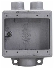 Crouse-Hinds FSD212, Cast Device Box, 3/4 To 1/2 Npt Iron Fs Bx Two Gng, 1 PC