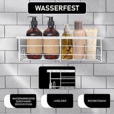 Duschablage ohne Bohren 3er Set Wei&szlig; Duschregal Badregal K&uuml;chenregal rostfrei