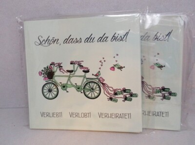 P010 - WeddingTree Gästebuchkarten - 50 Stück - Tandem Mint - NEU 