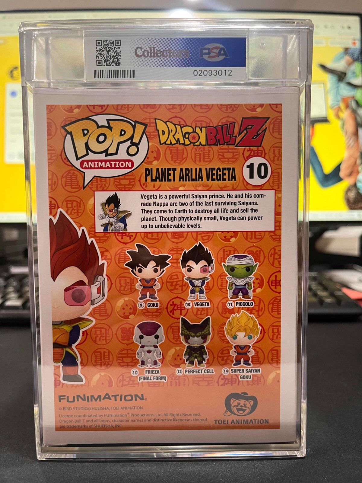 Funko Pop! Dragon Ball Z Arlia Vegeta 10 TT/NYCC 2014 PSA Grade