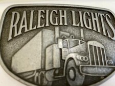 Vintage Metal Belt Buckle Raleigh Lights SHIPS FREE