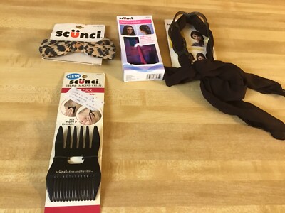 4 New Scunci Hair Accessories Bow (1993) Scarfband (2008) Weaver (2010) Pick (04