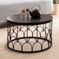Couchtisch FineBuy Sofatisch 60X60X36 Cm Massivholz Schwarz Wohnzimmertisch Rund