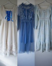 Bundle of Three - Romantic Lace Dresses - Cottagecore Vintage Style - M