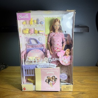Barbie Pregnant Midge Mom & Baby Girl Mattel Happy Family- Rare Pink dress - NEW