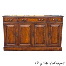 antique burl cabinet console buffet cupboard louis George 19th raised panel