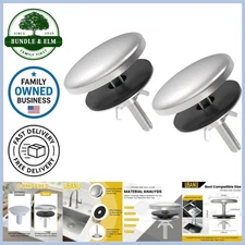2Pcs Stainless Steel Zinc Kitchen Sink Hole Cover Tap Stopper Leaks