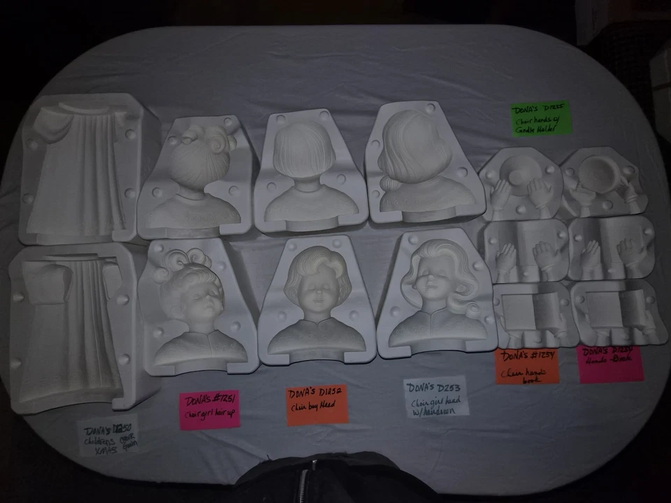 Donas XL EXTRA GRANDE Coro Caroler Cerámica Deslizante Molde de Fundición ¡¡LOTE CONJUNTO COMPLETO!!! Foto 2 de 4