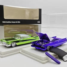 Mechanic 1/64 1960 Cadillac Coupe De Ville Purple/Green Diecast Car Model
