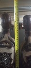 vintage whiskey and brandy bottles with leather and possibly deer hair. Odd item — photo 3