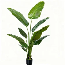 Artificial Bird of Paradise 5ft Fake Tree, Fake Plants Artificial Banana Leaf...