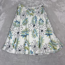Vintage Y2K Floral Silk Skirt Womens 4 Knee Length A Line Fairy Boho Whimsical