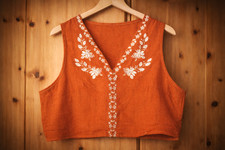 Damen Weste - Mieder - XXL - 46/48 - Boho - Muster - orange