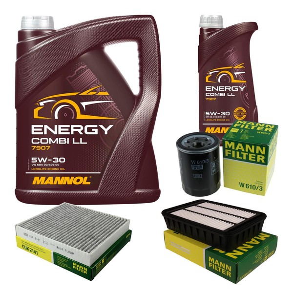 Mann Inspektionspaket 6L Mannol Energy 5W-30 FüR Mitsubishi ASX 2.0I 1.6 Mivec-image