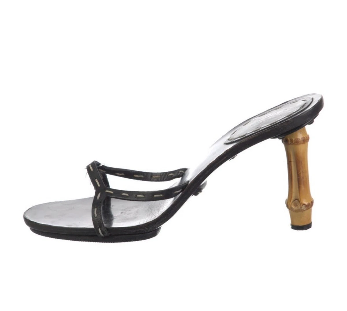 Gucci バンブー装飾 ハイヒールミュール　サイズ34.5 Gucci Black Bamboo In Women's Heels for sale | eBay