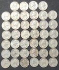1964 90% Silver Washington Quarters, Full Roll (40) - Q42m