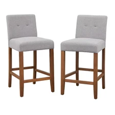 Buylateral Set of 2 Crawford Counter Height Upholstered Solid Wood