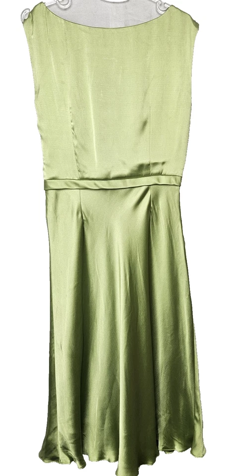 Anne Klein 100% silk yellow/green knee length dress soft flowy size 6 - Image 2 of 4