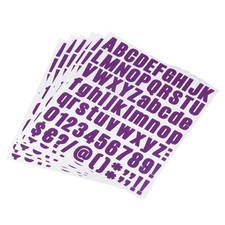 1 Inch Self Adhesive Waterproof Vinyl Letter Number Stickers 6 Sheet Purple