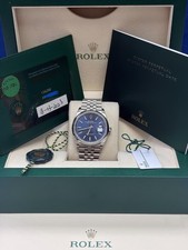 Rolex Datejust 126200 Oyster Jubilee Smooth Bezel 36mm Box And Papers Blue Dial