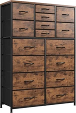 16 Drawers Dresser for Bedroom 57" H Tall Dressers for Bedroom Large Fabric Dres