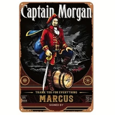 Captain Morgan Rum Vintage Pirate Tin Metal Signs Home Décor 8x12 