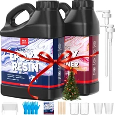 Jarezina 64OZ Epoxy Resin Kit,Crystal Clear Epoxy Resin-Strong and No Bubble,...