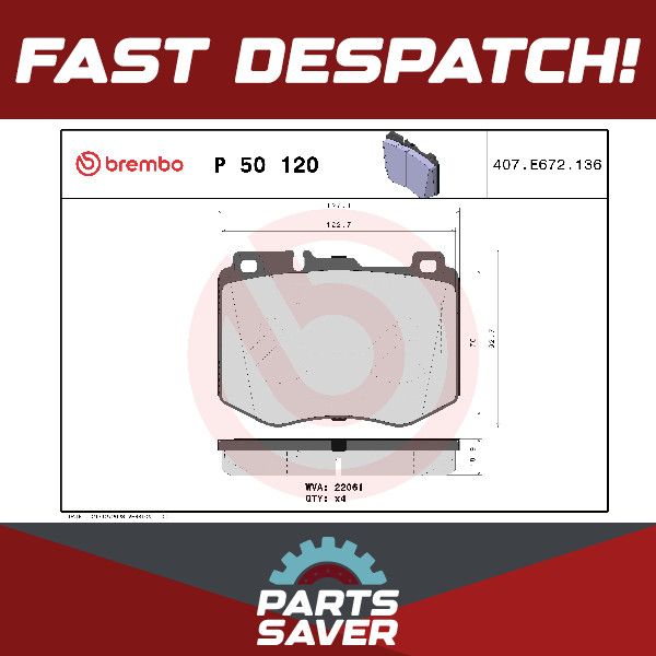 Brake Pads Set fits MERCEDES E220D 2.0D Front 2016 on OM654.920 Brembo Quality