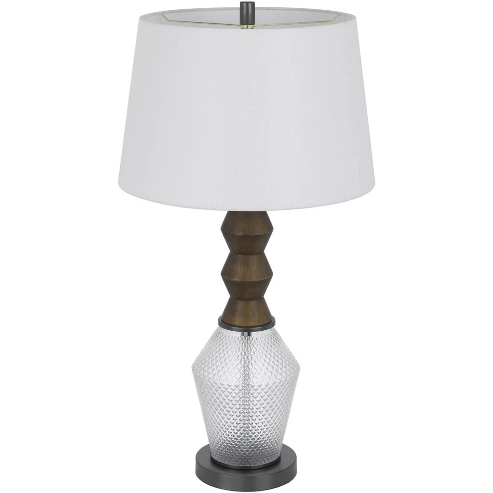 Luminária e acessórios CAL BO-3187TB Harlan abajur de mesa carvalho escuro e cinza ferro - Imagem 3 de 4