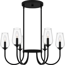 Quoizel VSC5028 Viscount 6 Light 28"W Taper Candle Style - Black