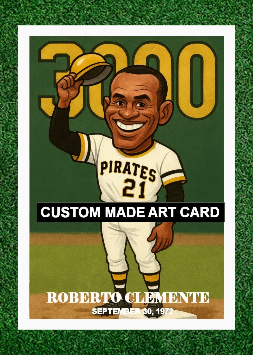 Roberto Clemente Pittsburgh Pirates Cartoon Baseball Art Card eBay