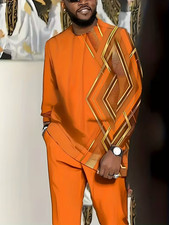 Men's Outfit 2 Piece Set Shirt  Pants Suit PLUS SIZE BIG 5XL