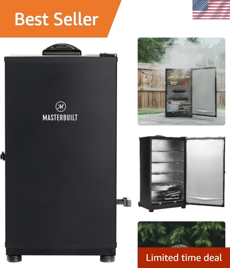 30-inch Digital Electric Vertical BBQ Smoker with Side Wood 