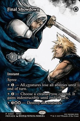 Final Showdown (Borderless) Foil Final Fantasy Promo Playtest Card