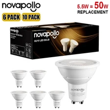 GU10 LED Bulbs Dimmable 3000K Warm White Track Lighting 50W Equivalent 6/10 Pack