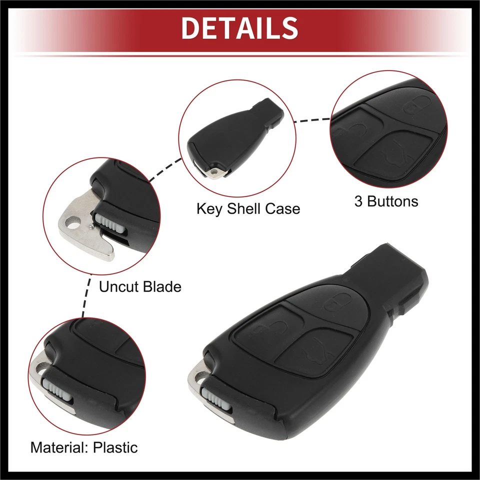 Llavero remoto de entrada sin llave No.IYZ3312 433 MHz para Mercedes Benz B C 96-05 Foto 3 de 4