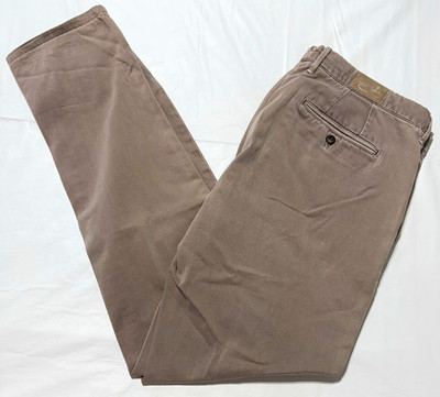 Jacob Cohen Mens 37 Gray Chino Pants Twill Cotton Regular Straight Flat Front