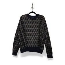 Vintage Towncraft Sweater Grandpa Dad Core Large Art Abstract Knit Shirt Crew