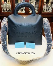 NEW TIFFANY & CO Black Taurillon Leather RTT Return To Tiffany Medium Tote Bag 
