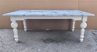 Casa Padrino Landhausstil Couchtisch Grau / Weiß 120 Cm - Landhausstil MöBel