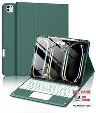 for iPad Pro 13 Inch Case with Keyboard M5/M4 2025/2024, Magnetic Pine Green