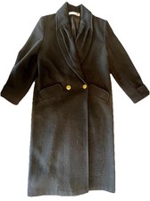 Donny Brook Black Long Wool Double Breasted Trench Coat XL - XXL Made In USA