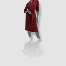Alfani Women's Red V-Neck 3/4 Sleeve Self-Tie Shirt Dress Size Small