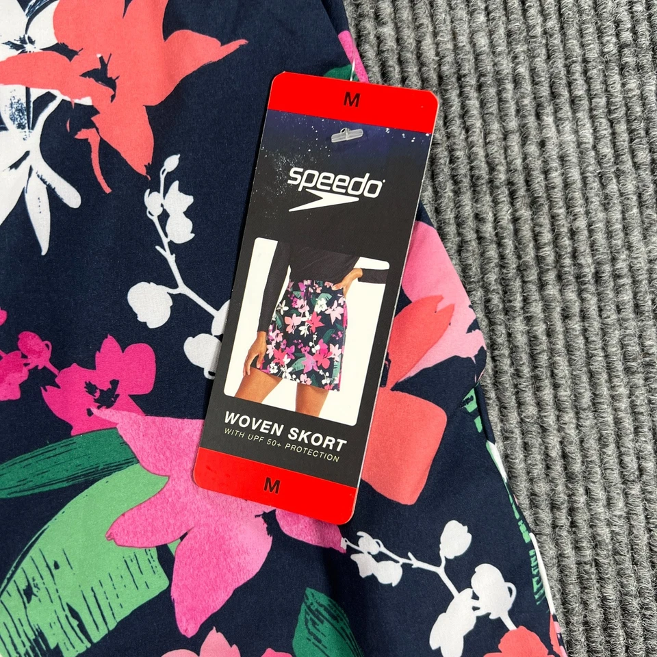 Speedo Skort женщин размер средний синий розовый цветочный активный теннис гольф новый - Изображение 4 из 4