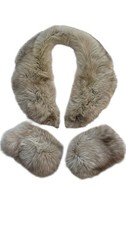 Vintage Genuine Fox Fur Stole Collar Ivory Cream Bridal Old Hollywood 1940s 50s