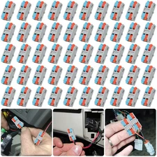 50 PCS Lever Wire Connectors Kit Push-In Quick Splice Terminal Blocks 24-12 AWG