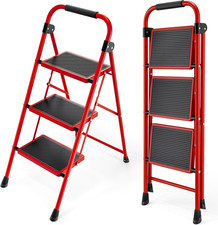 Step Ladder, Folding Ladder with Non-Slip and Wide Pedal, Small Ladder with Hand